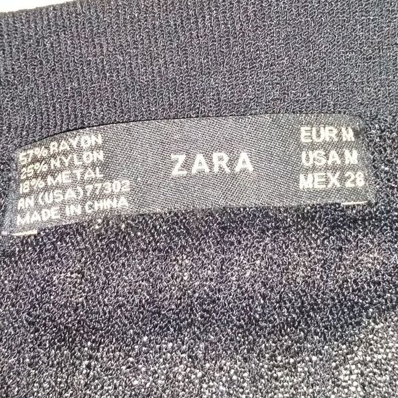 Zara M black metallic knit skirt - Picture 9 of 12